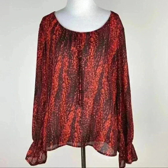 Notations top size L Multicolored peasant sleeve - Picture 1 of 9